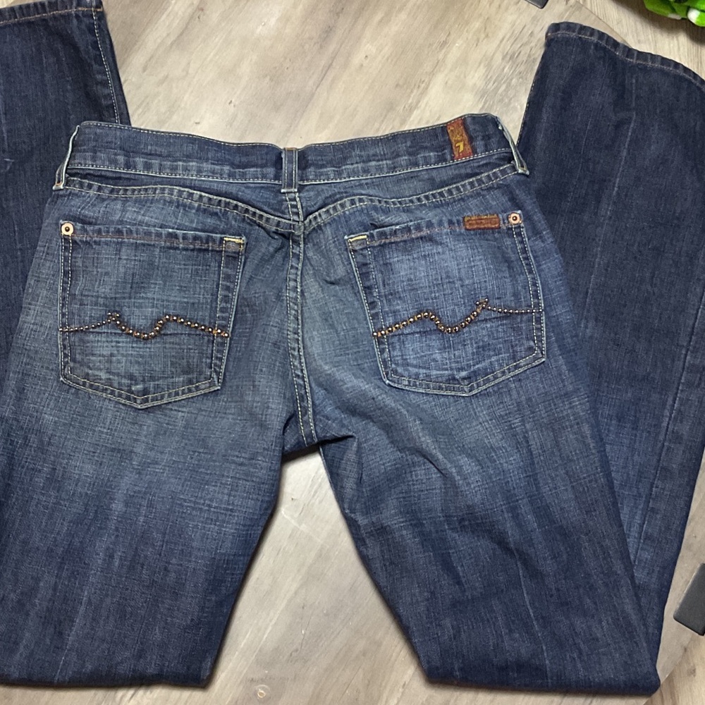7 For All Mankind Dark Blue Flare Jeans